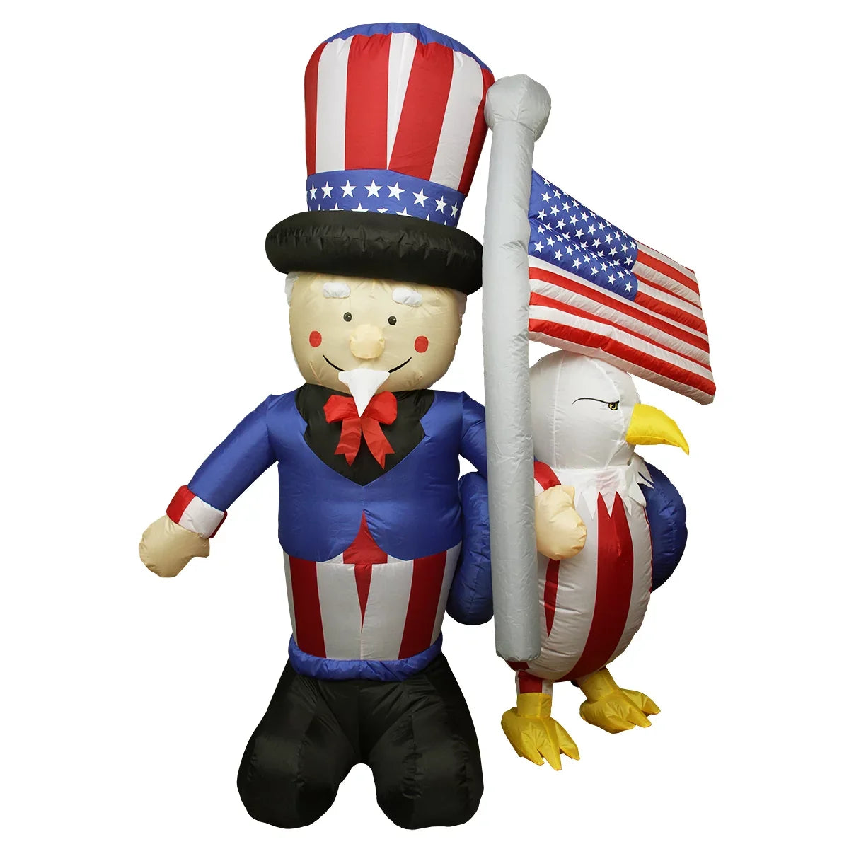 Northlight 6' Inflatable Lighted Uncle Sam with American Flag and Eagle Outdoor Decor