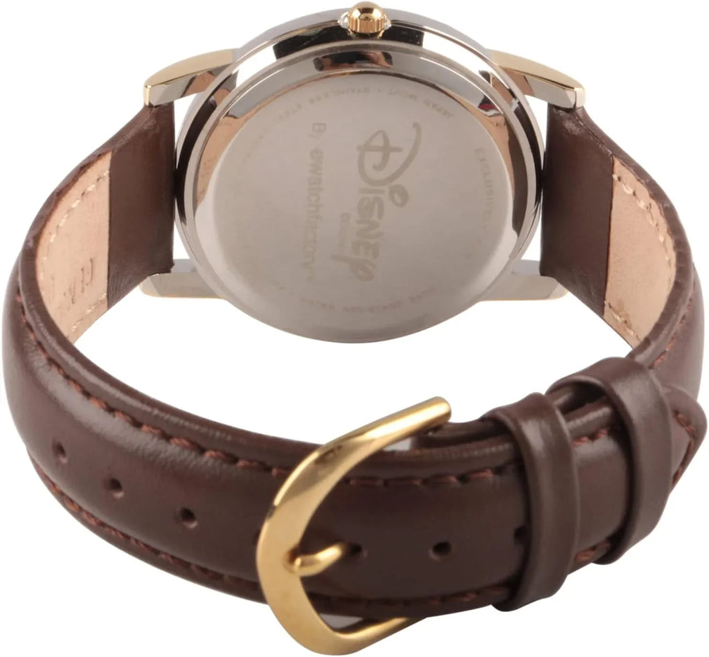 Disney Minnie Mouse Women's Two Tone Cardiff Alloy Watch, Brown Leather Strap, W002770