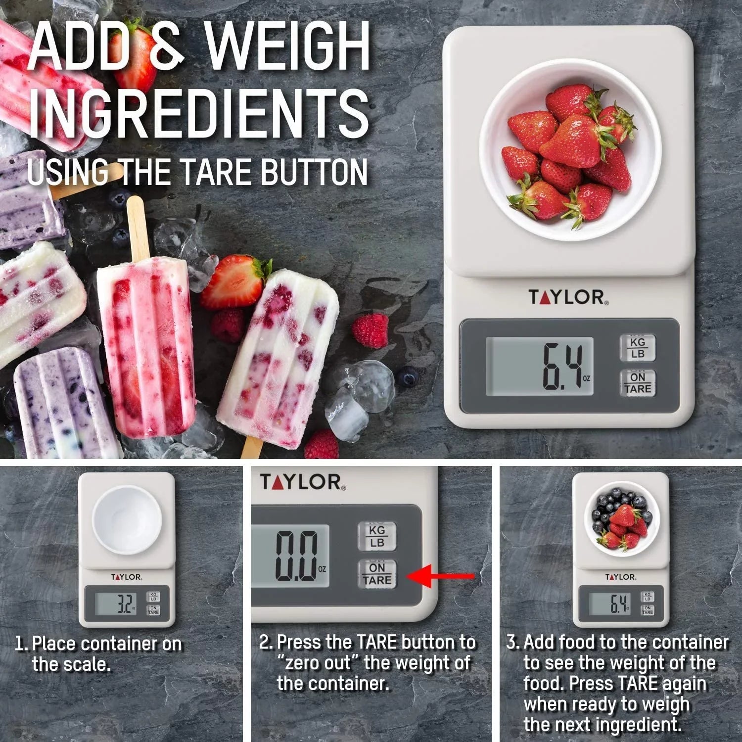 Taylor Precision Products Compact Digital Scale White