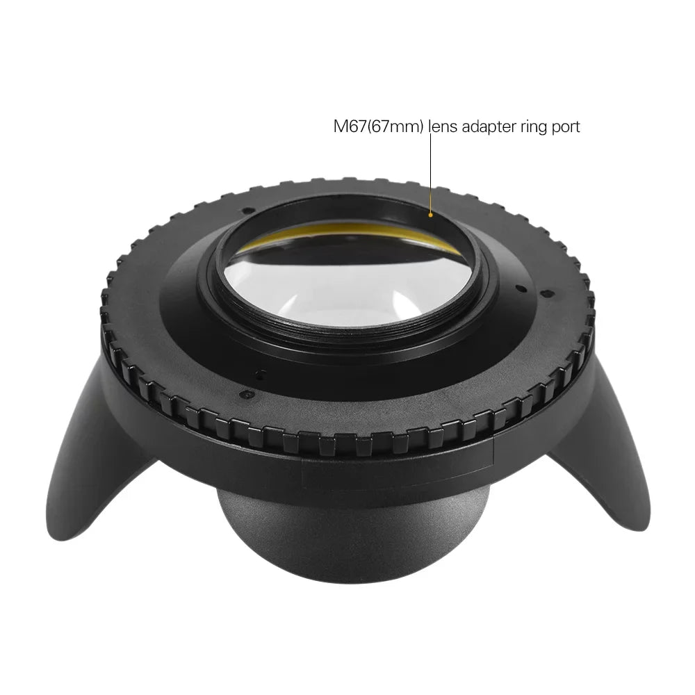 MEIKON Dome Port,Shade protector 60m/ Lens Port Case protector 60m/ 197ft Wide Lens Port Round Adapter Camera Case Shade protector Port Case Shade 197ft Waterproof 67mm Fisheye Wide Lens 60m/ 197ft Waterproof