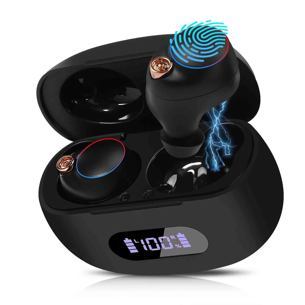 UrbanX True Wireless Bluetooth Earbuds + Charging Case, Black, Dual Connect, IPX5 aqua Resistance, Bluetooth 5.2 Connection, Balanced, Bass Boost suitable with  Tab M8 (HD)