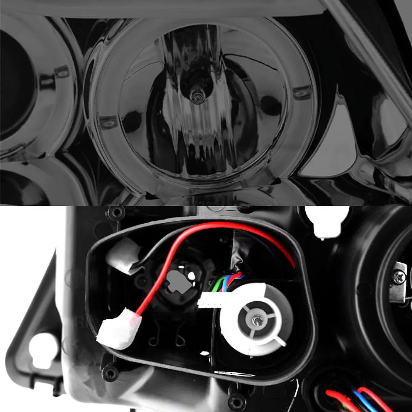 [Eye Lid] Fits 06-08  E90 3-Series Sedan Smoked Halo LED Projector Headlights Fits select: 2007-2008  328, 2006  325