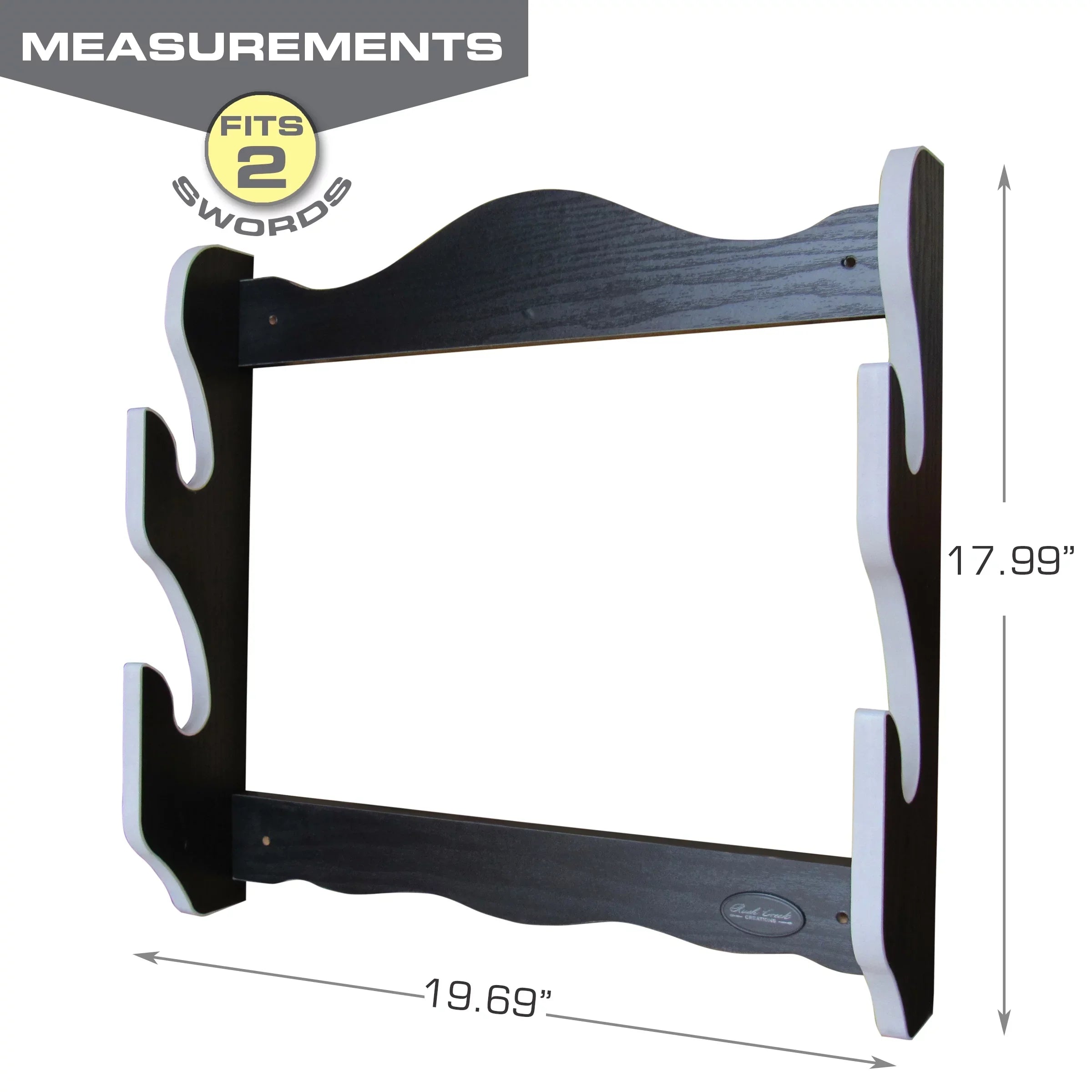 Rush Creek Creations Martial Arts Samurai Katana 2 Sword Rack Wall Mount - Convenient Assembly