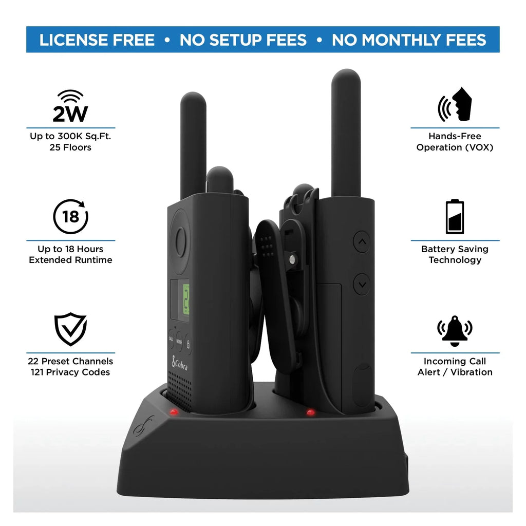 Cobra® MicroTALK CBA-PX880 Two-Way Radios, Black, Pack Of 2 Radios