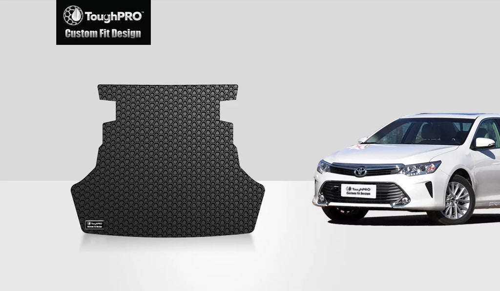 ToughPRO - Trunk Mat appropriate with  Camry - All atmospheric conditions Heavy Duty (Made in USA) - Black Rubber - 2016
