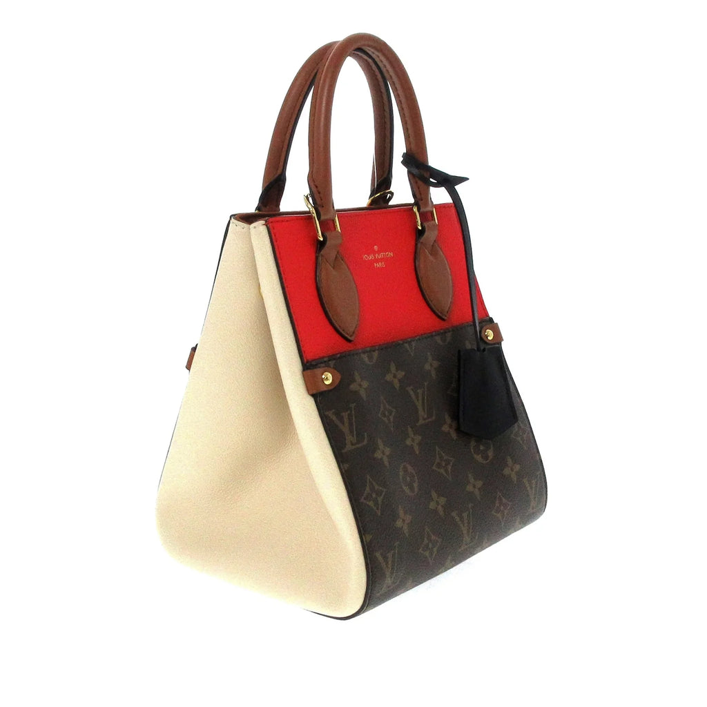 Pre-Owned Authenticated Louis Vuitton Monogram Fold Tote PM Canvas Brown Satchel Unisex (Good)