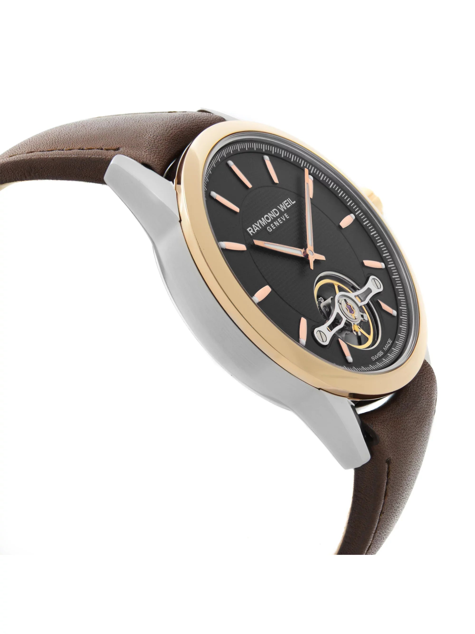 Raymond Weil Freelancer 42.5mm Leather Steel Automatic Mens Watch 2780-SC5-20001
