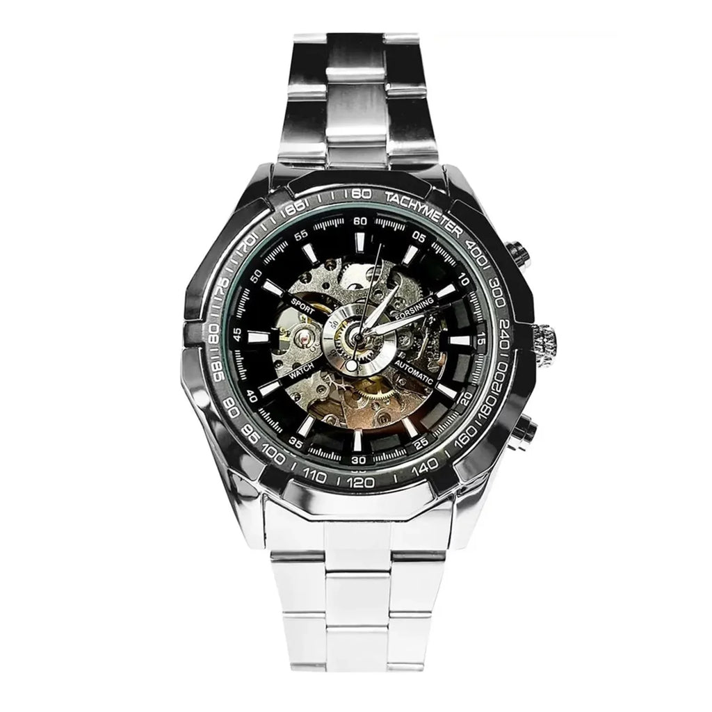 Up to 50% off! YOHOME Watch Steel Belt Full Hollow Mens Automatic Mechanical