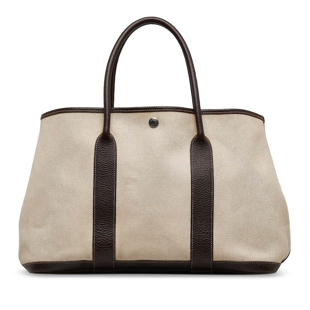 Pre-Owned Authenticated Hermès Garden Party PM Canvas Fabric Brown Tote Bag Unisex (Good)