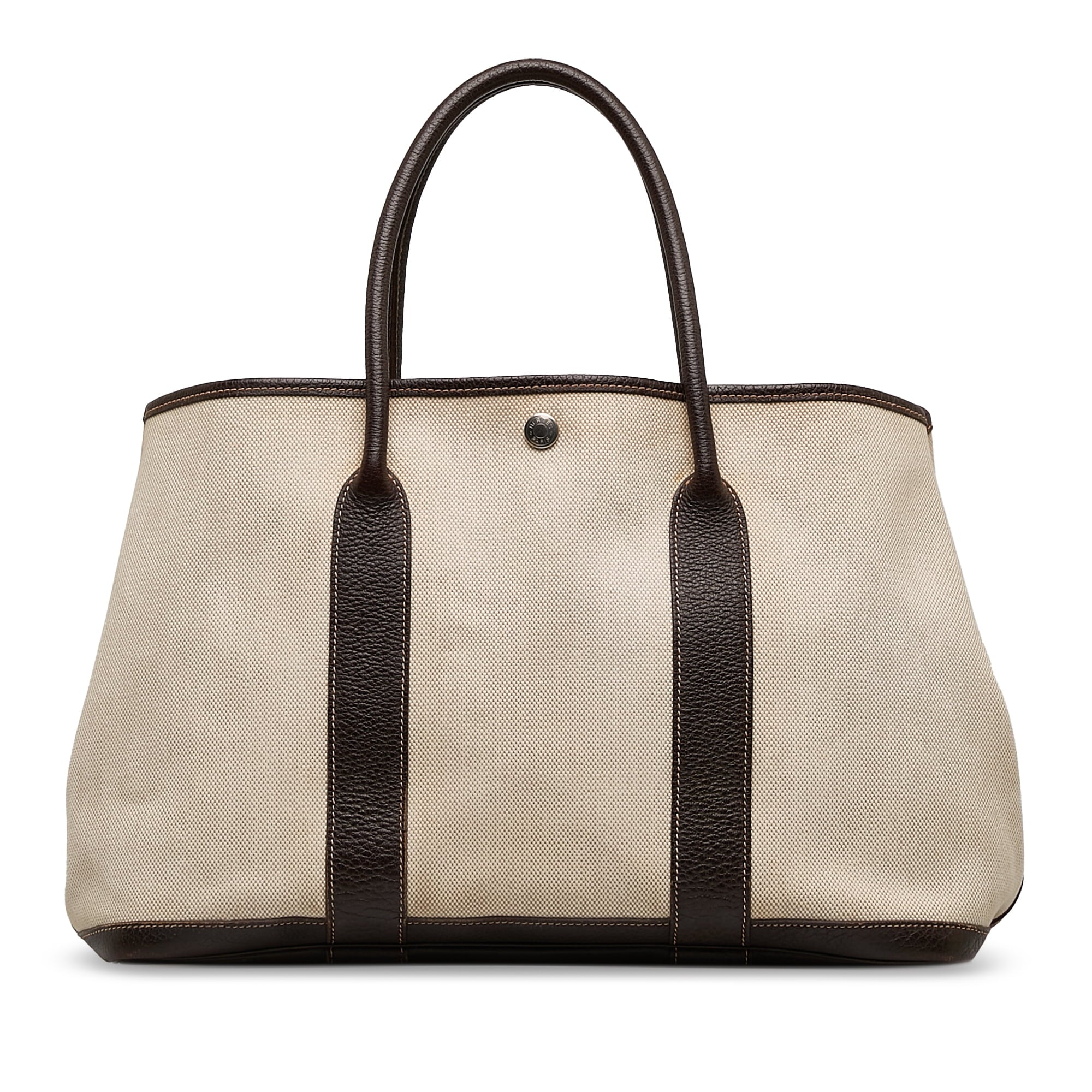 Pre-Owned Authenticated Hermès Garden Party PM Canvas Fabric Brown Tote Bag Unisex (Good)