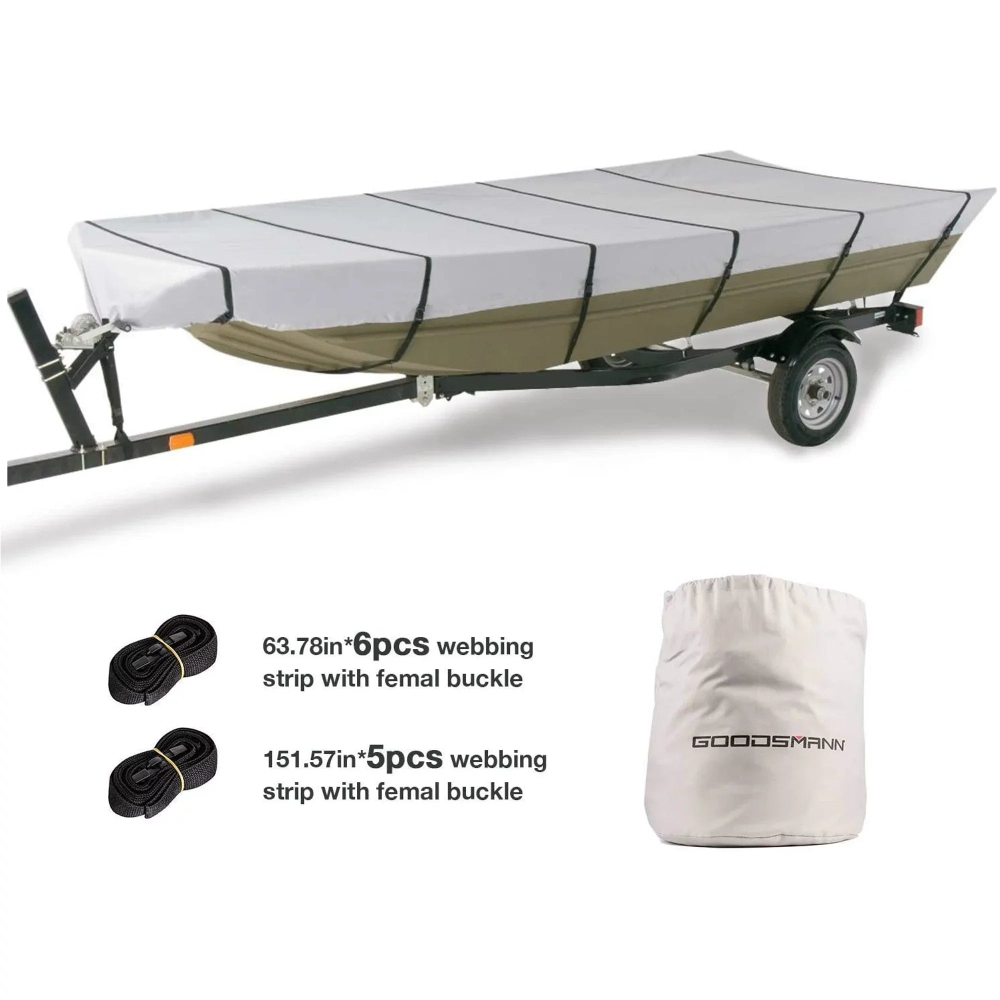 Goodsmann Jon ship Covers Silvery Gray moisture immune Trailerable 9921-0152-21( A, 12' L, 56"W )