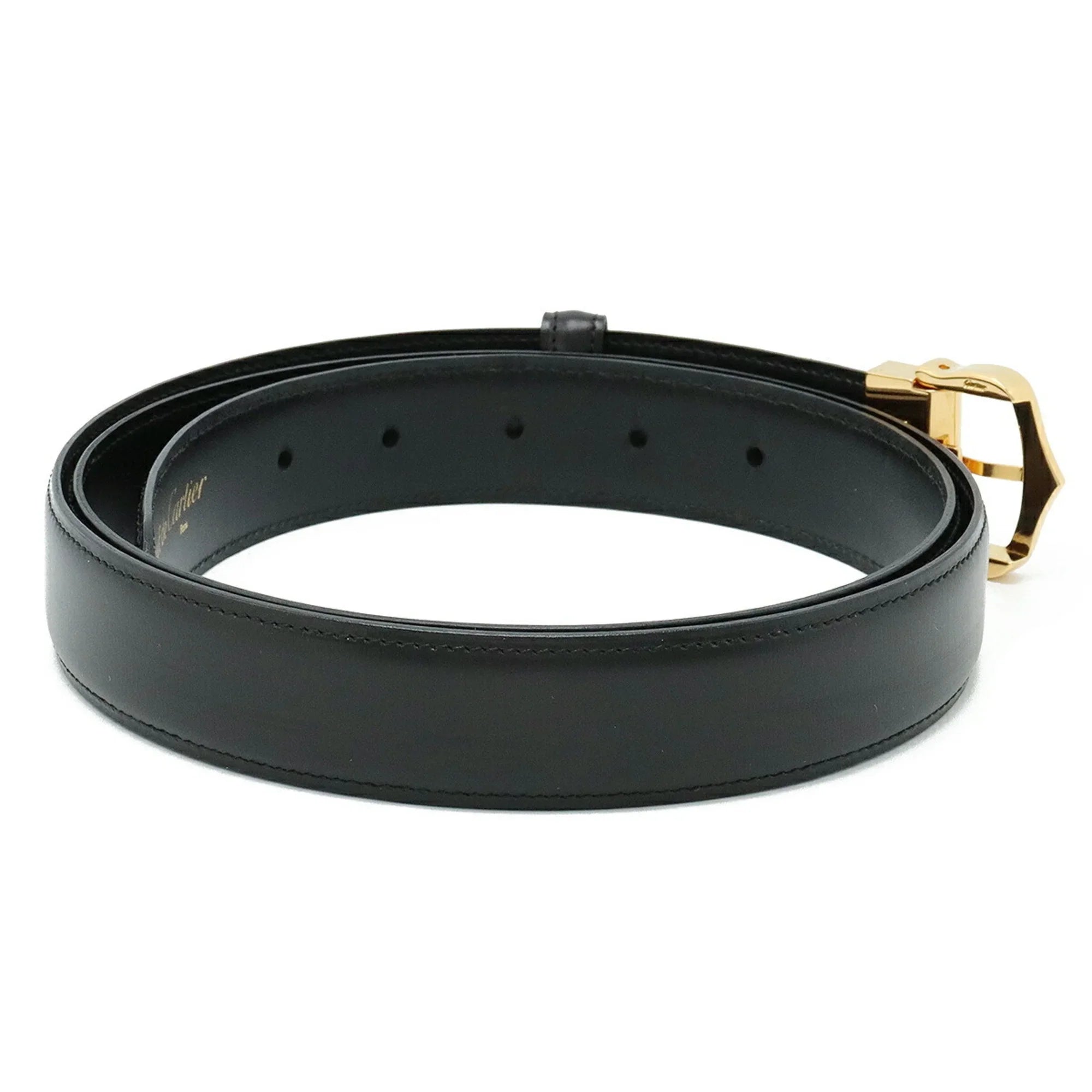 109.5cm L5000011 (Like New). Pre-Owned Cartier Belt Leather Black Actual size approx
