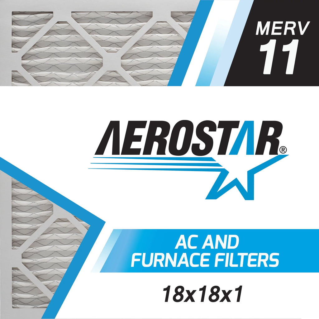 18x18x1 AC and Furnace Air Filter by Aerostar - MERV 11, Box of 6