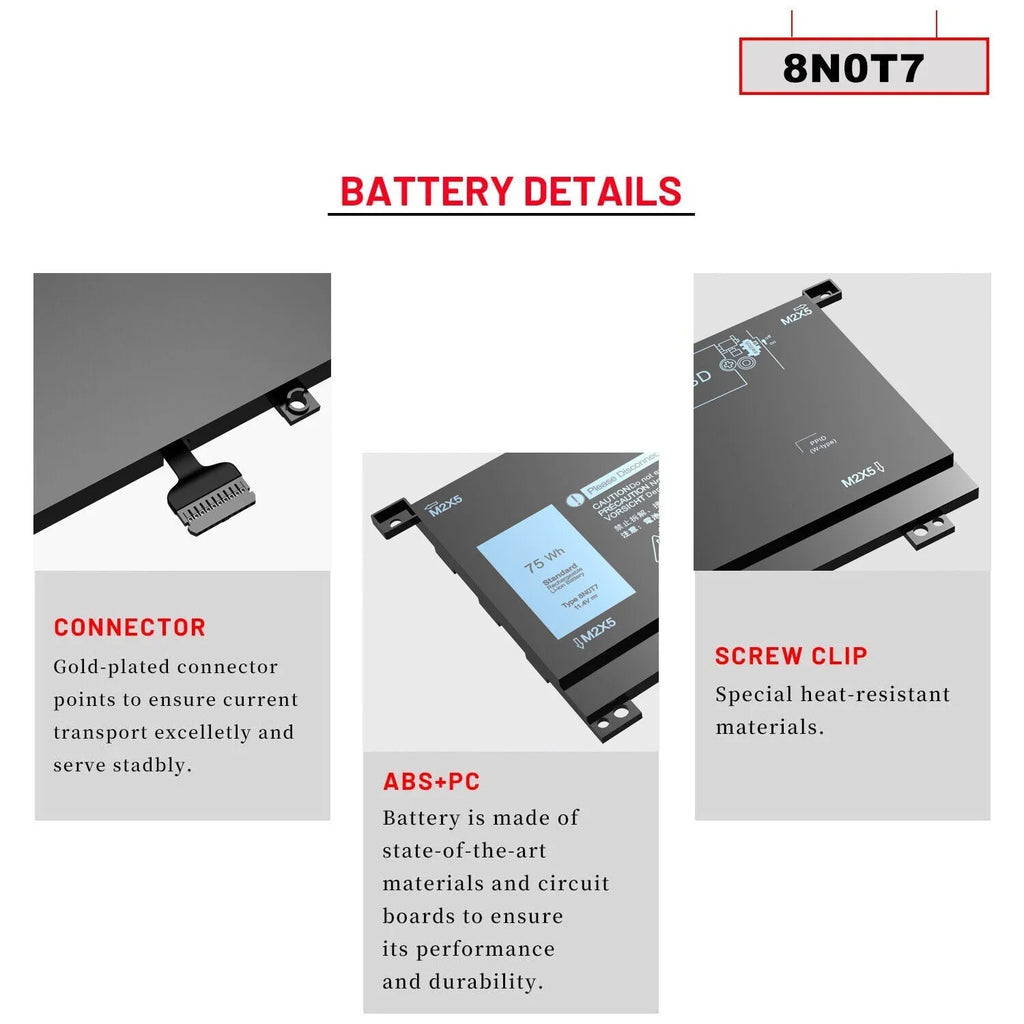 New 0TMFYT 8N0T7 Laptop Battery For  XPS 15 9575 P73F Precision 5530 2-in-1