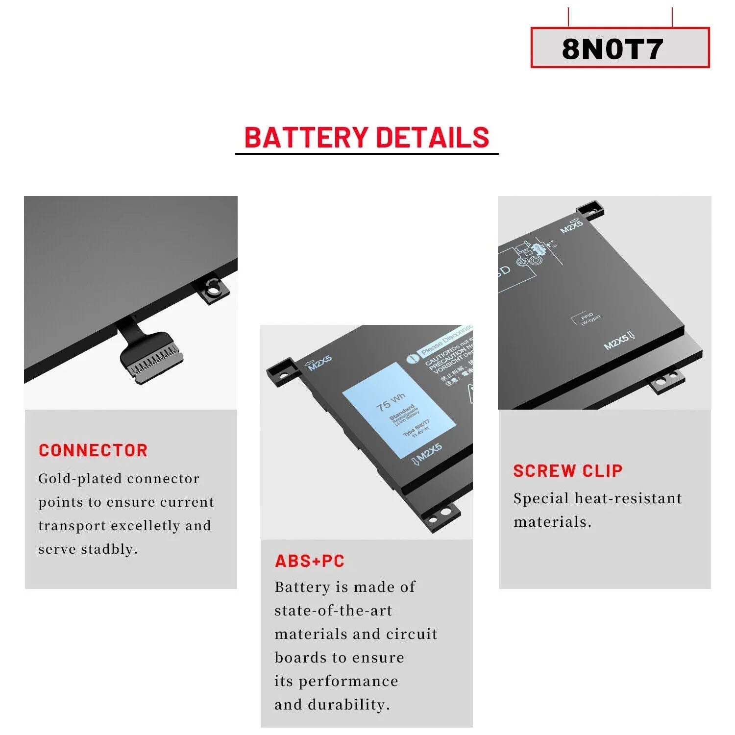 New 0TMFYT 8N0T7 Laptop Battery For  XPS 15 9575 P73F Precision 5530 2-in-1