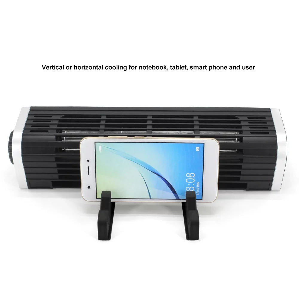 Olmaster CF-1691 USB Cooling Fan Laptop Pad Stand Fan Bracket,Black, Horizontal Design